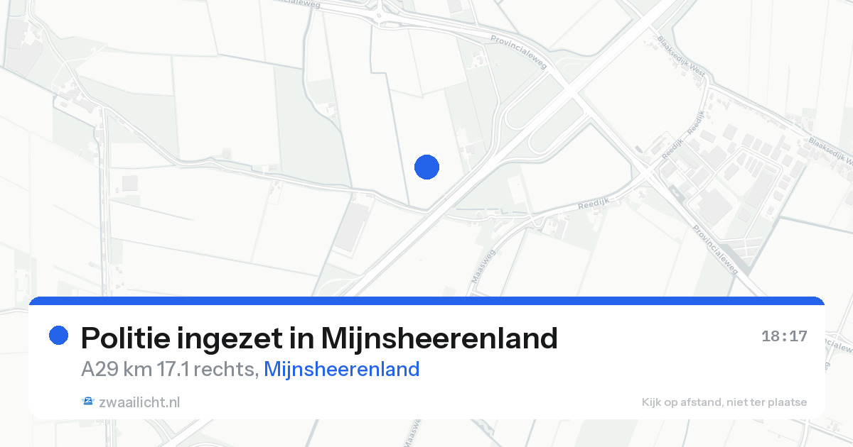 Politie ingezet in Mijnsheerenland — 21 aug 2026 | 🚨 Zwaailicht.nl