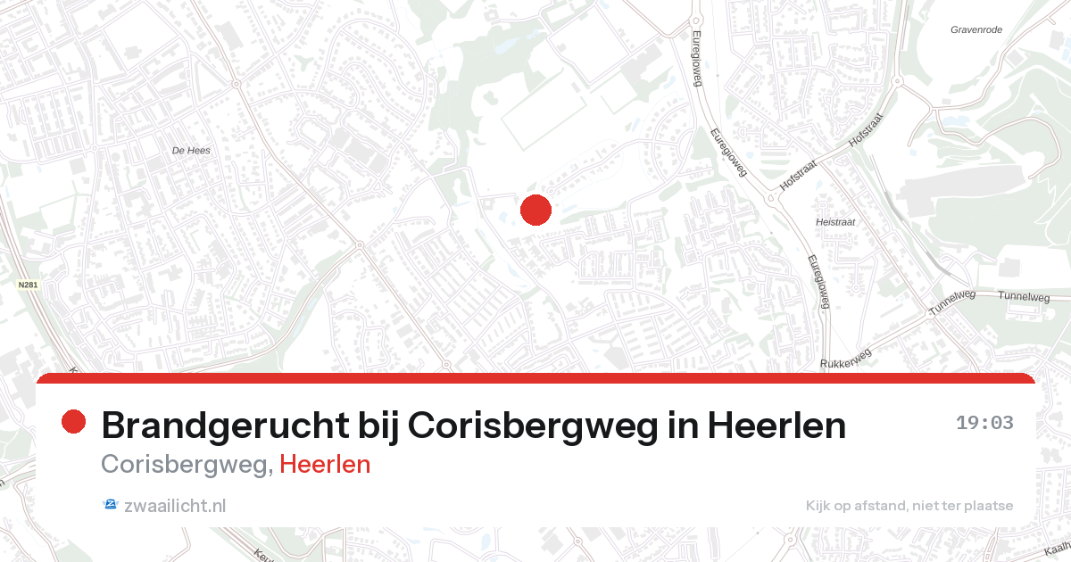 Brandgerucht bij Corisbergweg in Heerlen — 27 aug 2026