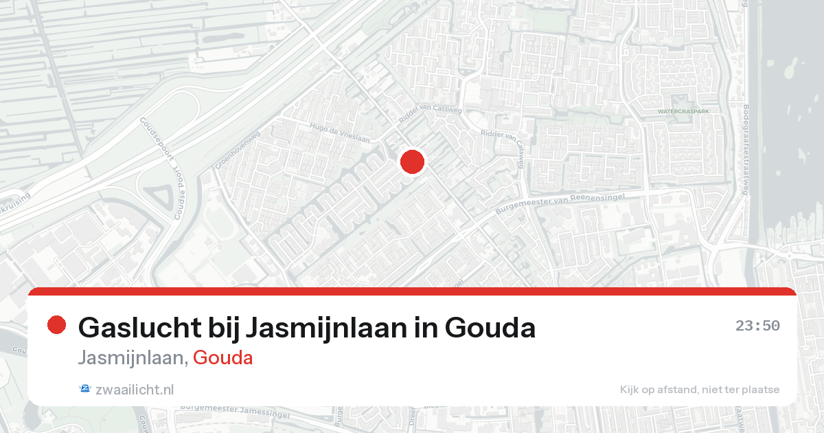 Gaslucht bij Jasmijnlaan in Gouda — 30 jan 2026