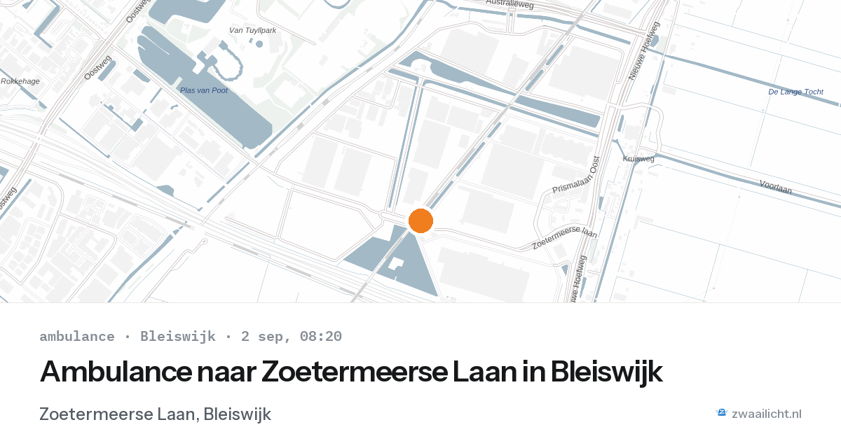 Ambulance naar Zoetermeerse Laan in Bleiswijk — 2 sep 2026