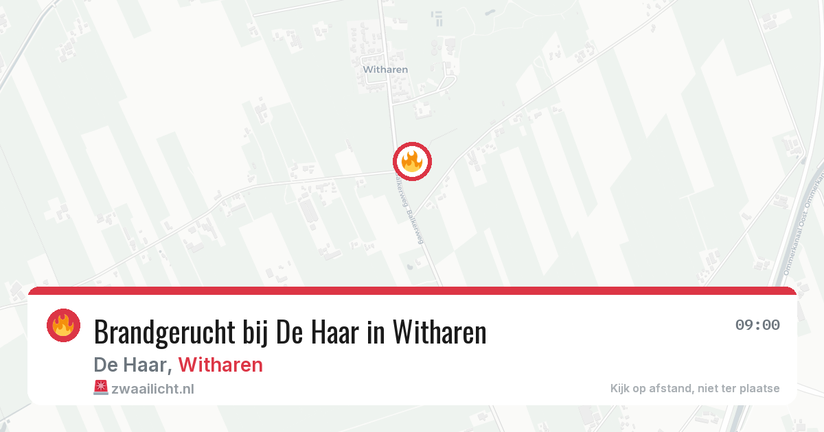 Brandgerucht bij De Haar in Witharen — 31 jan 2026