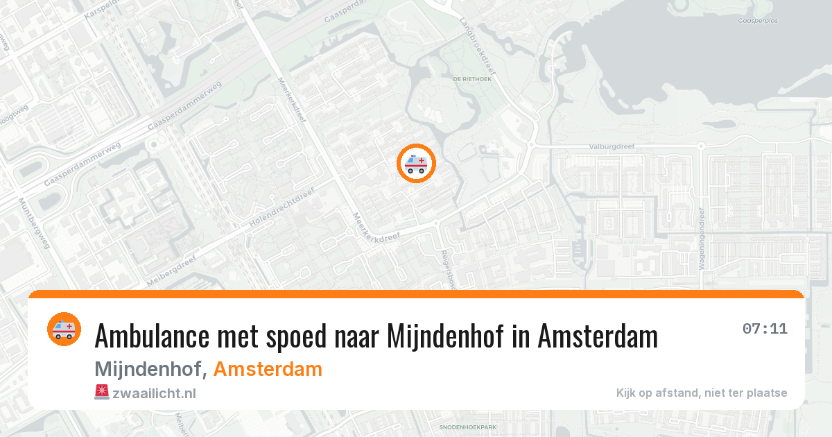 Ambulance met spoed naar Mijndenhof in Amsterdam — 27 jun 2026