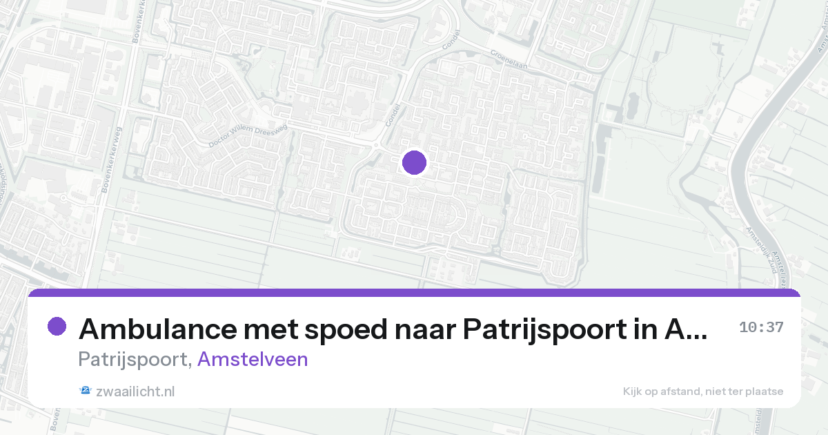 Ambulance met spoed naar Patrijspoort in Amstelveen — 21 aug 2026