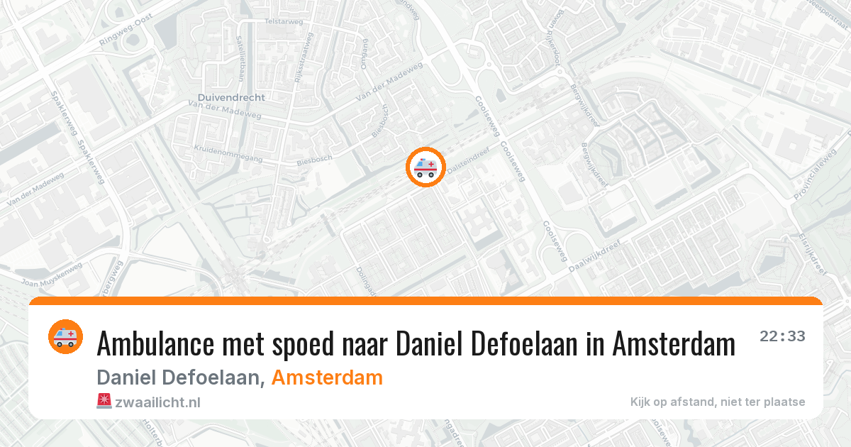 Ambulance met spoed naar Daniel Defoelaan in Amsterdam — 6 jul 2026