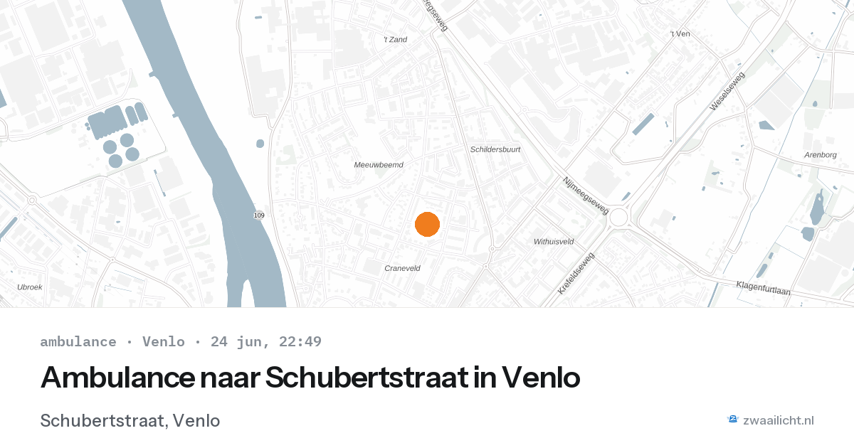 Ambulance naar Schubertstraat in Venlo — 24 jun 2026