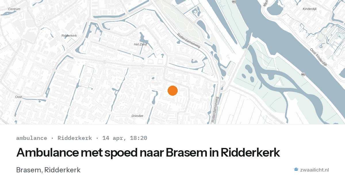 Ambulance met spoed naar Brasem in Ridderkerk — 14 apr 2026