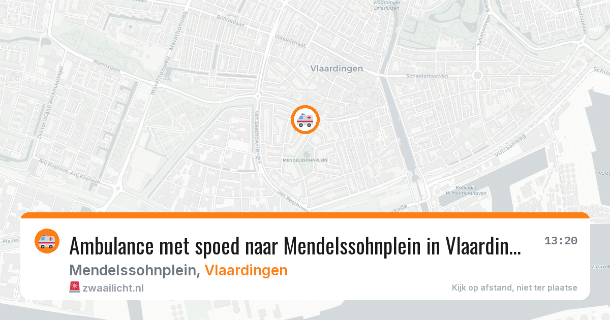 Ambulance met spoed naar Mendelssohnplein in Vlaardingen — 9 aug 2026