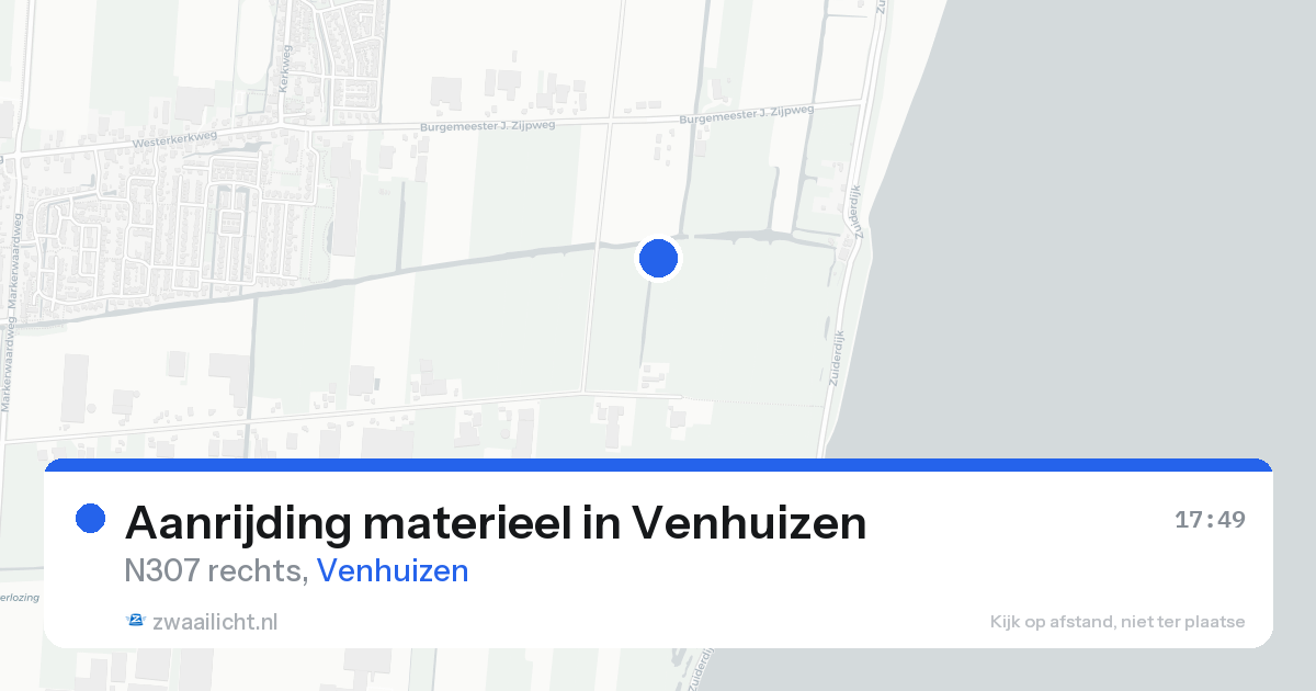 Aanrijding materieel in Venhuizen — 17 aug 2026