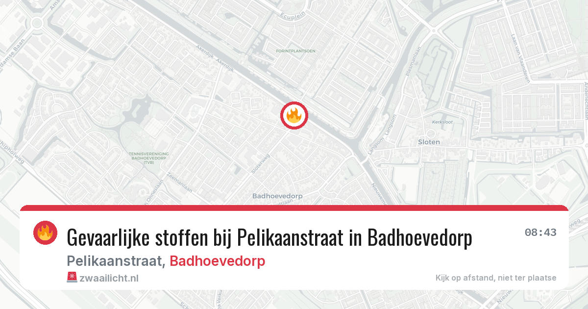 Gevaarlijke stoffen bij Pelikaanstraat in Badhoevedorp — 18 mrt 2026