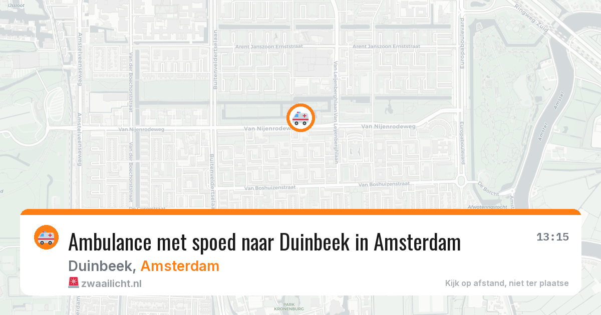 Ambulance met spoed naar Duinbeek in Amsterdam — 20 mrt 2026
