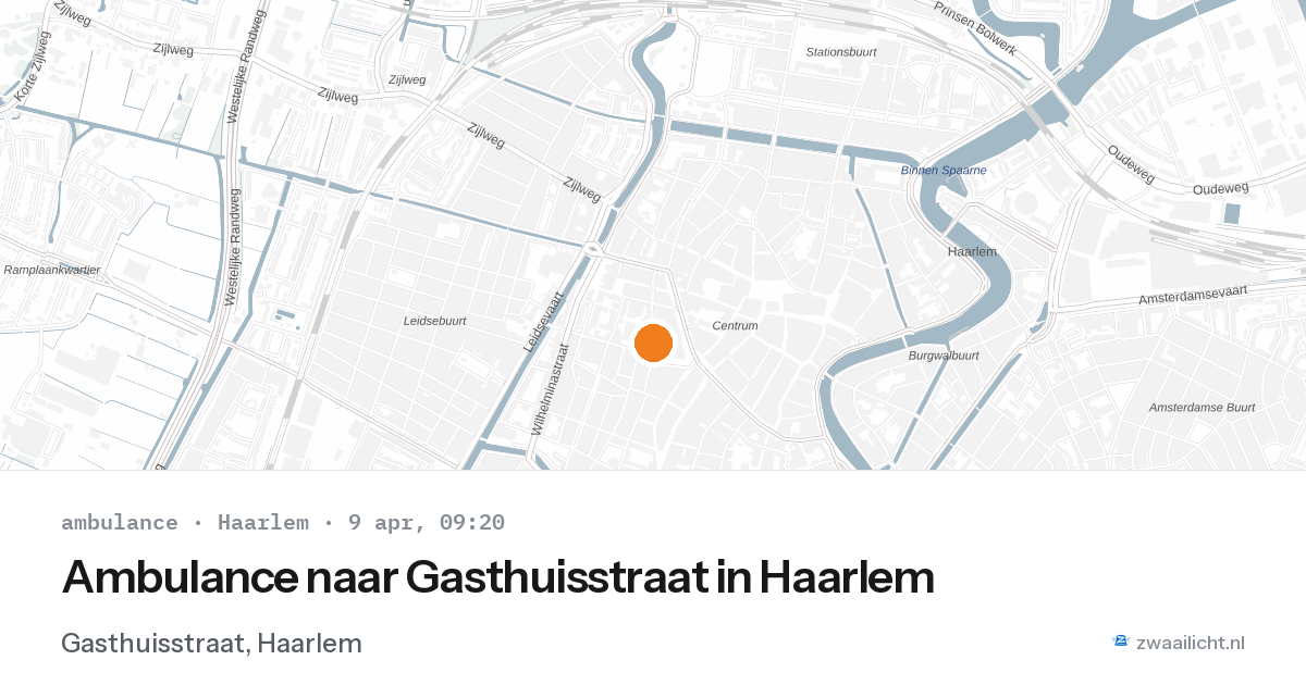 Ambulance naar Gasthuisstraat in Haarlem — 9 apr 2026