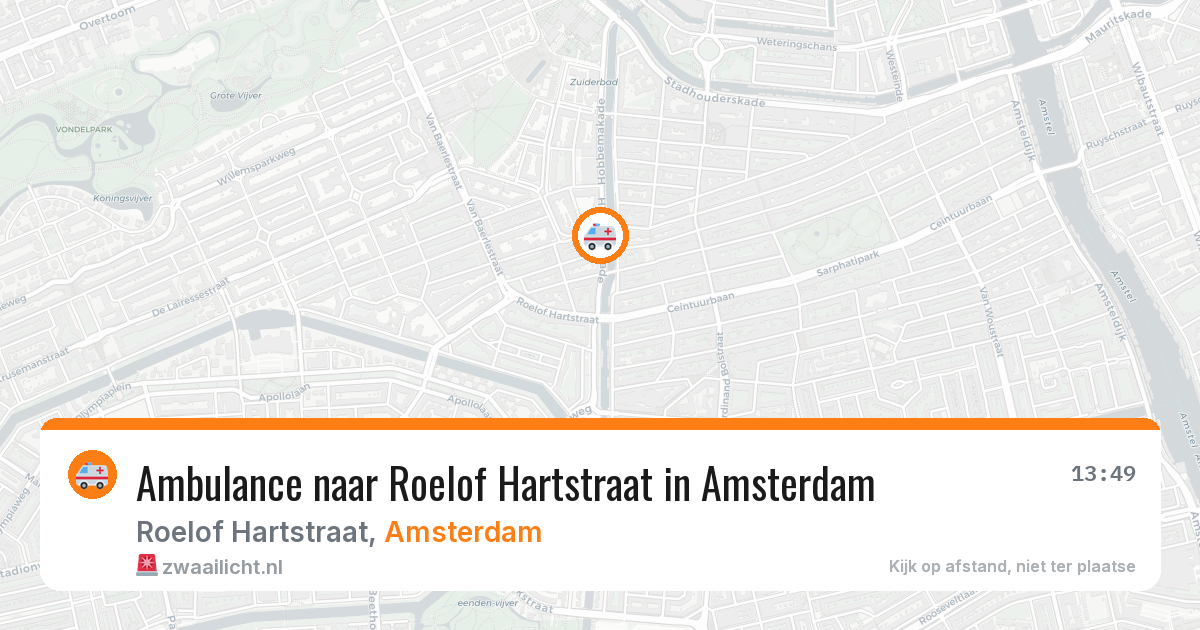 Ambulance naar Roelof Hartstraat in Amsterdam — 25 mrt 2026