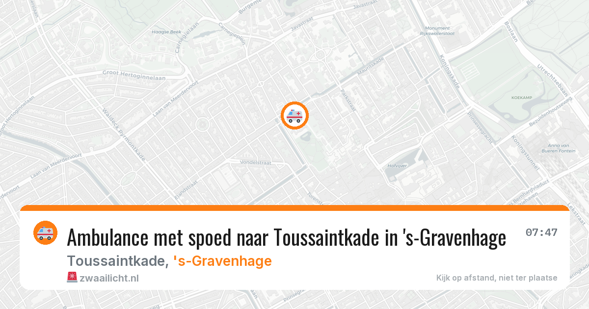Ambulance met spoed naar Toussaintkade in 's-Gravenhage — 8 feb 2026