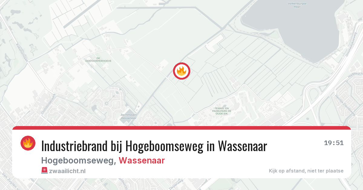 Industriebrand bij Hogeboomseweg in Wassenaar — 27 mei 2026
