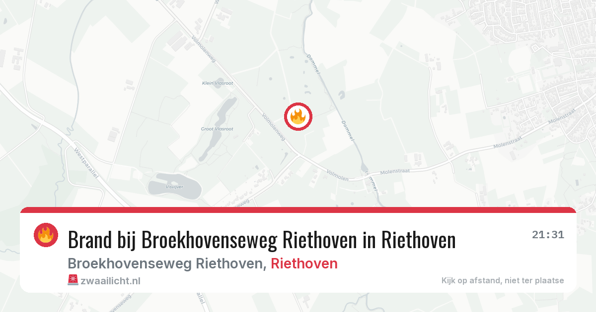 Brand bij Broekhovenseweg Riethoven in Riethoven — 28 apr 2026