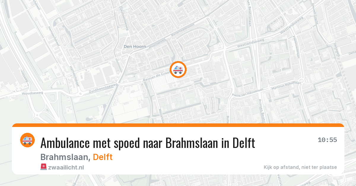 Ambulance met spoed naar Brahmslaan in Delft — 19 mei 2026