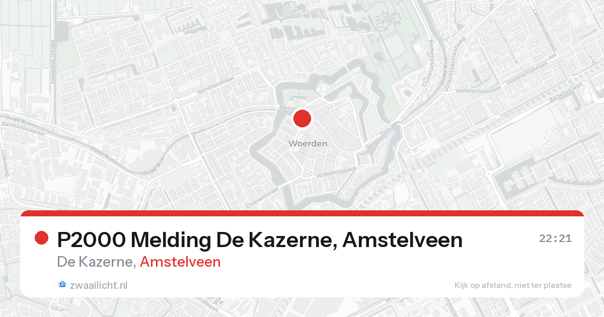 P2000 Melding De Kazerne, Amstelveen — 21 aug 2026