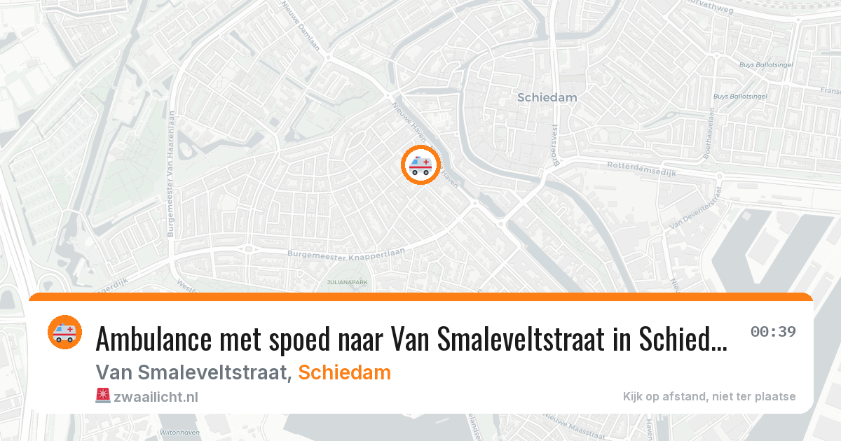 Ambulance met spoed naar Van Smaleveltstraat in Schiedam — 4 mei 2026