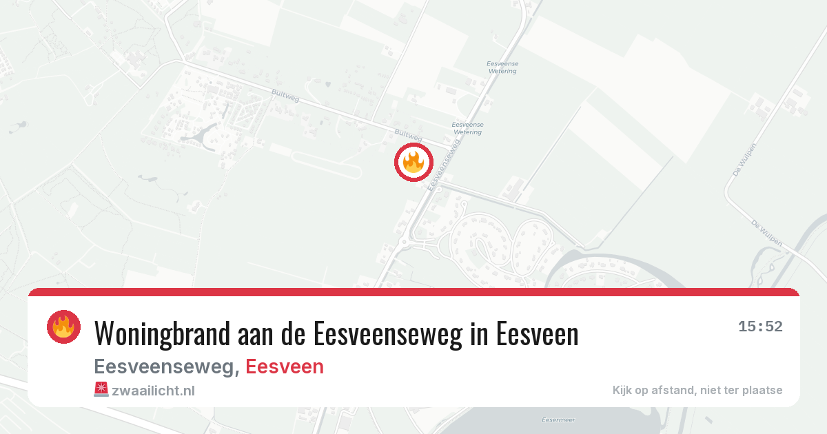 Woningbrand aan de Eesveenseweg in Eesveen — 15 mrt 2026