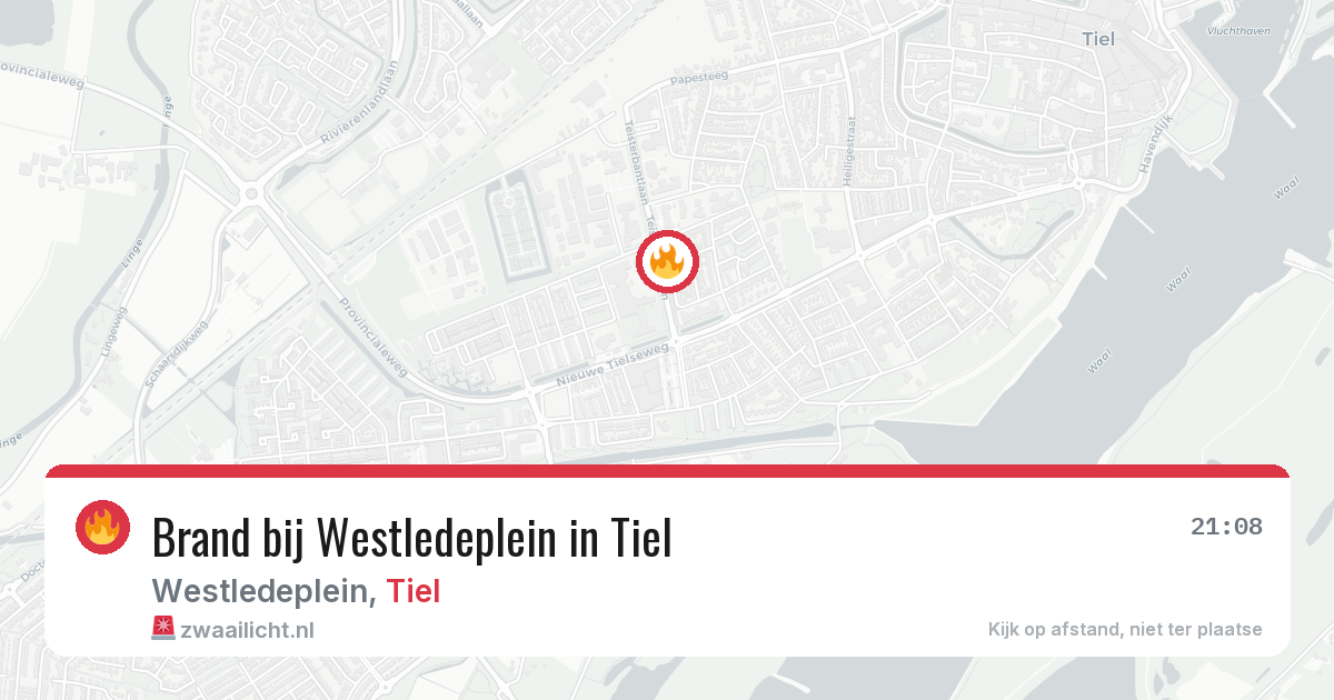 Brand bij Westledeplein in Tiel — 17 mei 2026