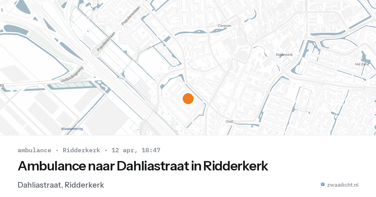 Ambulance naar Dahliastraat in Ridderkerk — 12 apr 2026