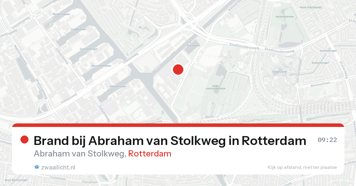 Brand bij Abraham van Stolkweg in Rotterdam — 26 aug 2026