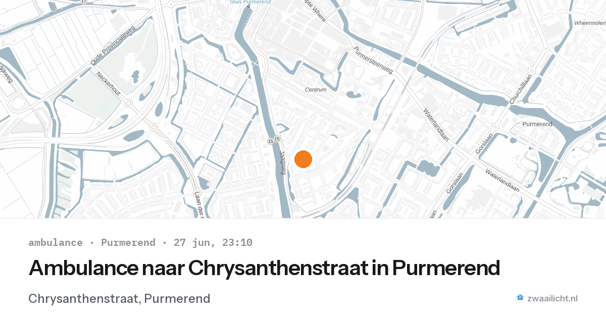 Ambulance naar Chrysanthenstraat in Purmerend — 27 jun 2026