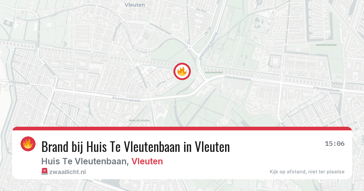 Brand bij Huis Te Vleutenbaan in Vleuten — 11 aug 2026