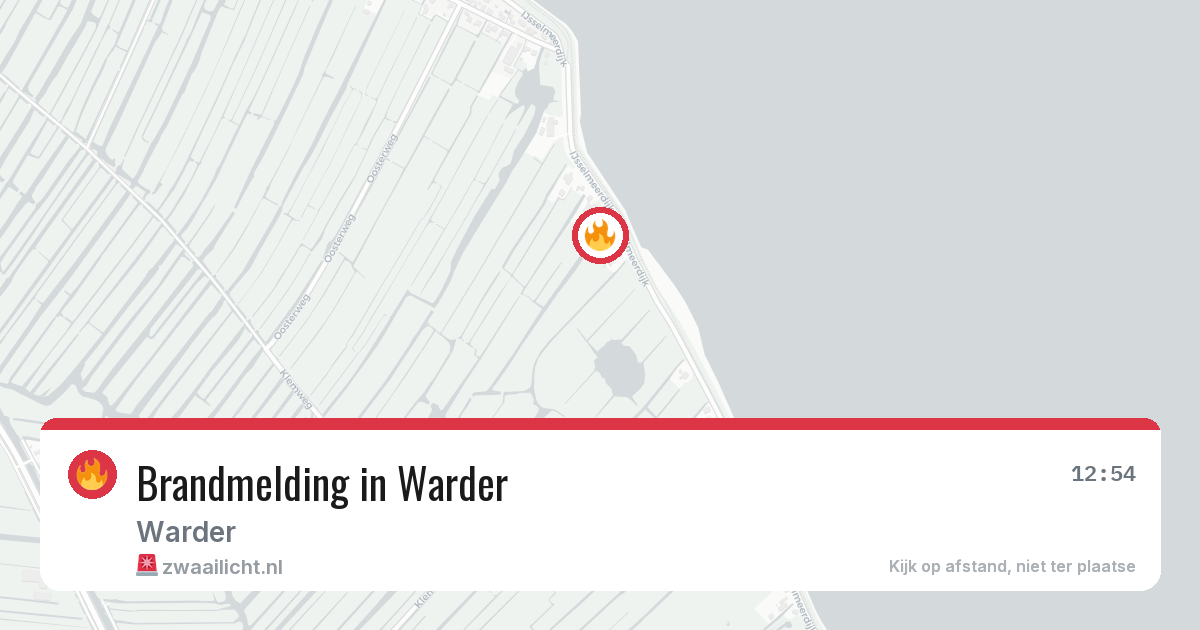 Brandmelding in Warder — 13 aug 2026