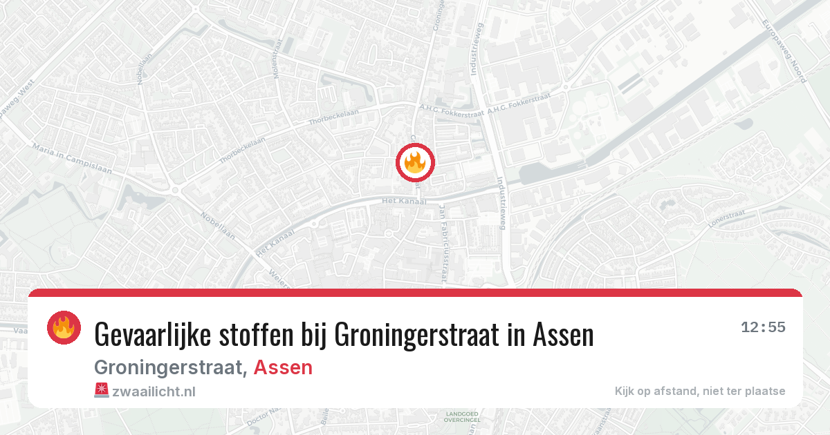 Gevaarlijke stoffen bij Groningerstraat in Assen — 3 jul 2026