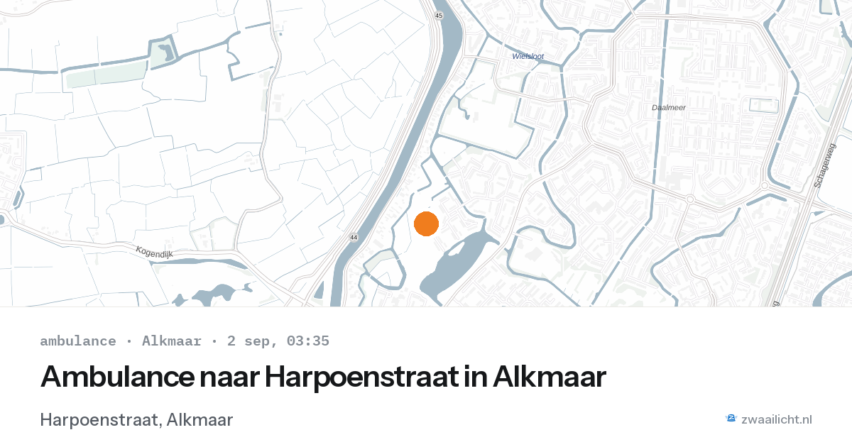 Ambulance naar Harpoenstraat in Alkmaar — 2 sep 2026