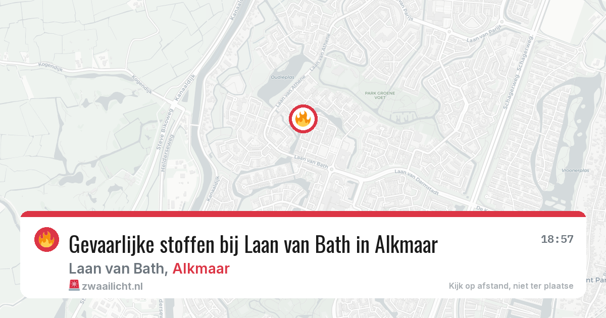 Gevaarlijke stoffen bij Laan van Bath in Alkmaar — 3 aug 2026