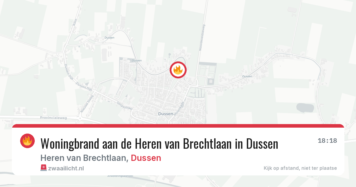 Woningbrand aan de Heren van Brechtlaan in Dussen — 14 jun 2026