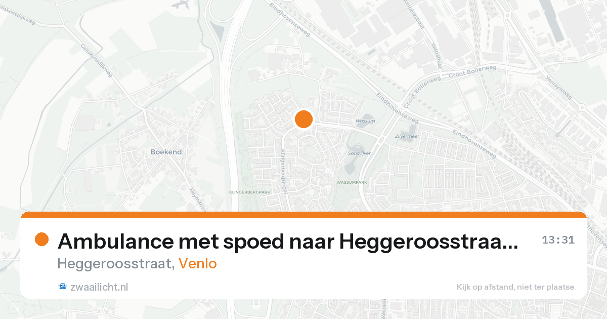 Ambulance met spoed naar Heggeroosstraat in Venlo — 18 aug 2026