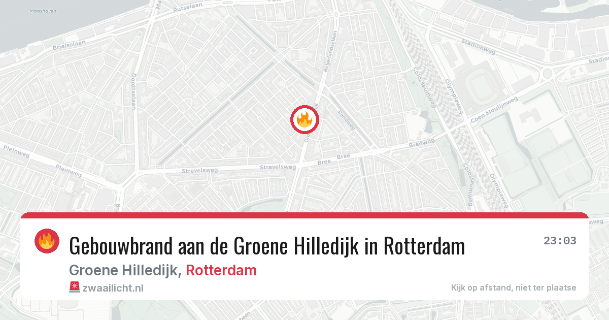 Gebouwbrand aan de Groene Hilledijk in Rotterdam — 12 mei 2026