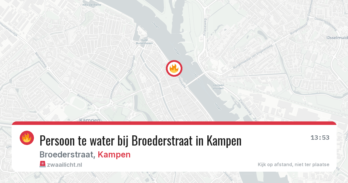 Persoon te water bij Broederstraat in Kampen — 6 jul 2026
