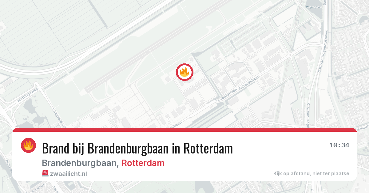 Brand bij Brandenburgbaan in Rotterdam — 6 jul 2026