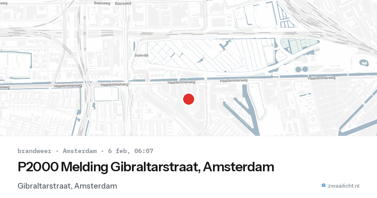 P2000 Melding Gibraltarstraat, Amsterdam — 6 feb 2026