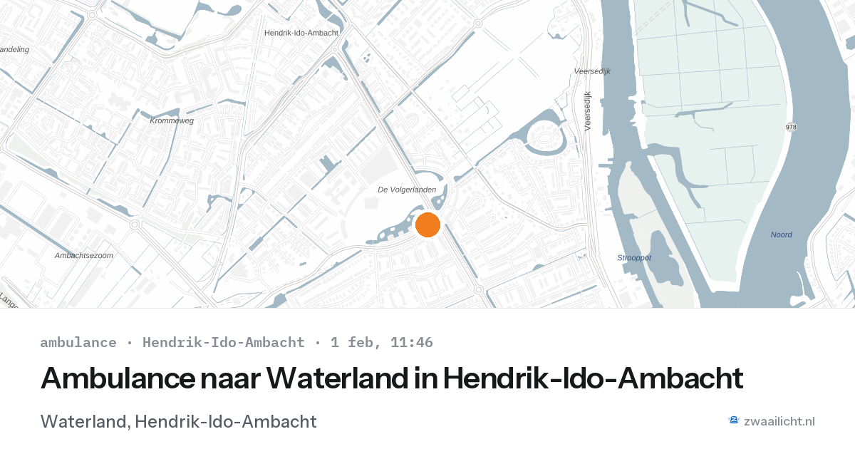 Ambulance naar Waterland in Hendrik-Ido-Ambacht — 1 feb 2026