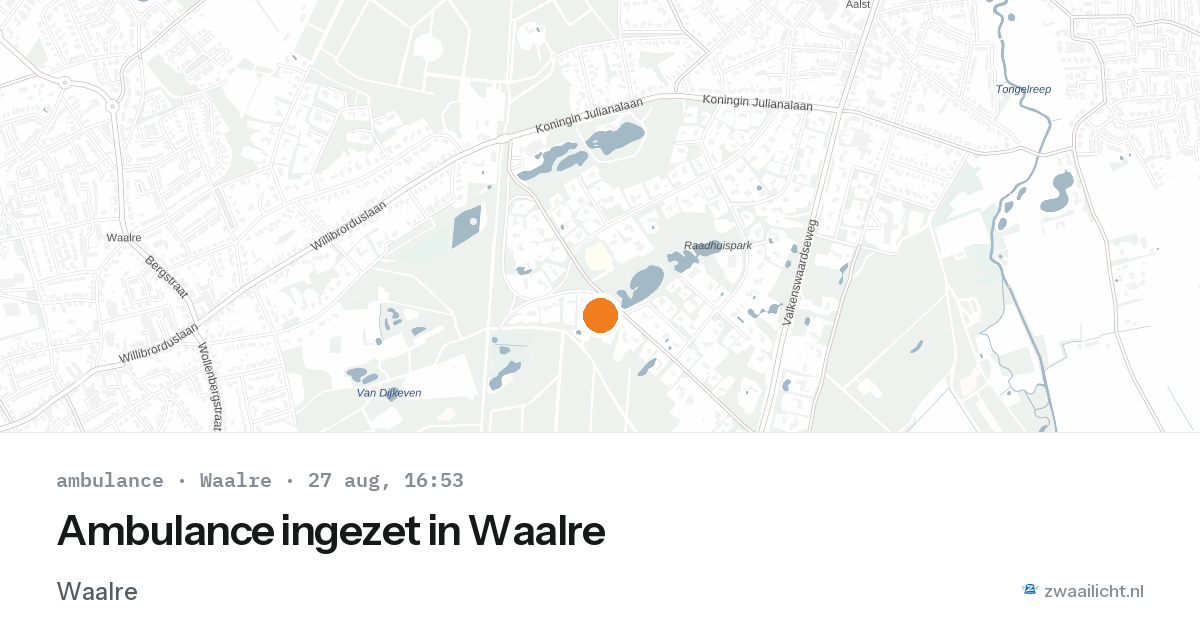 Ambulance ingezet in Waalre — 27 aug 2026