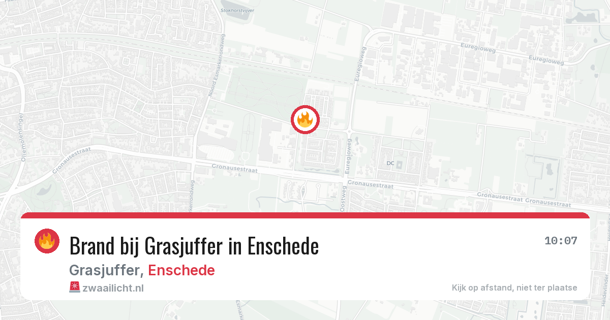 Brand bij Grasjuffer in Enschede — 19 jun 2026