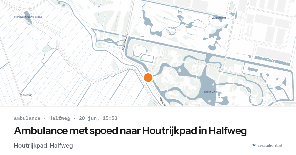 Ambulance met spoed naar Houtrijkpad in Halfweg — 20 jun 2026