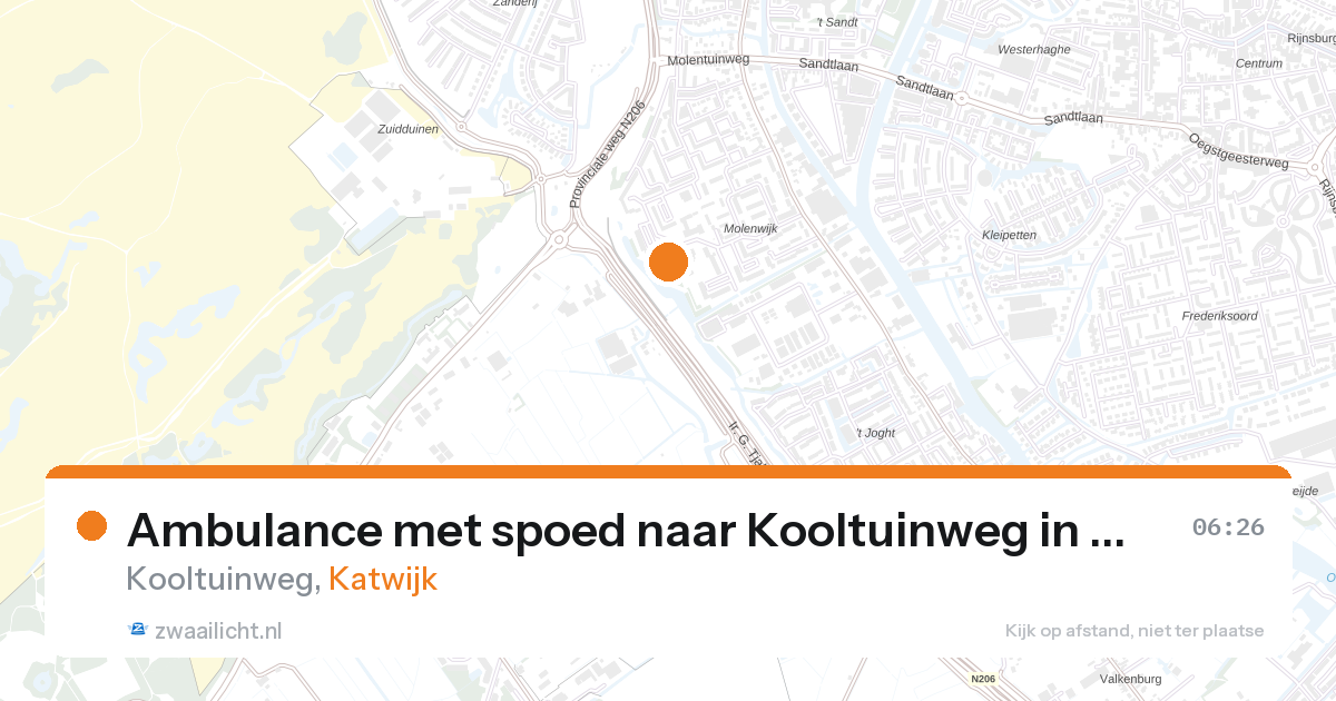 Ambulance met spoed naar Kooltuinweg in Katwijk — 17 jun 2026