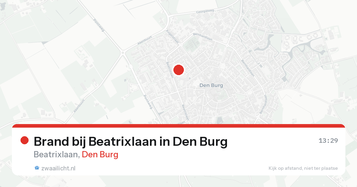 Brand bij Beatrixlaan in Den Burg — 22 aug 2026