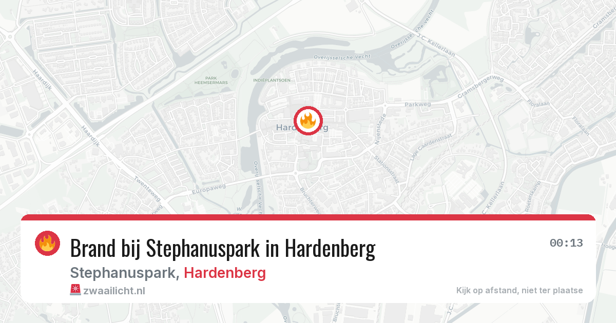 Brand bij Stephanuspark in Hardenberg — 8 aug 2026