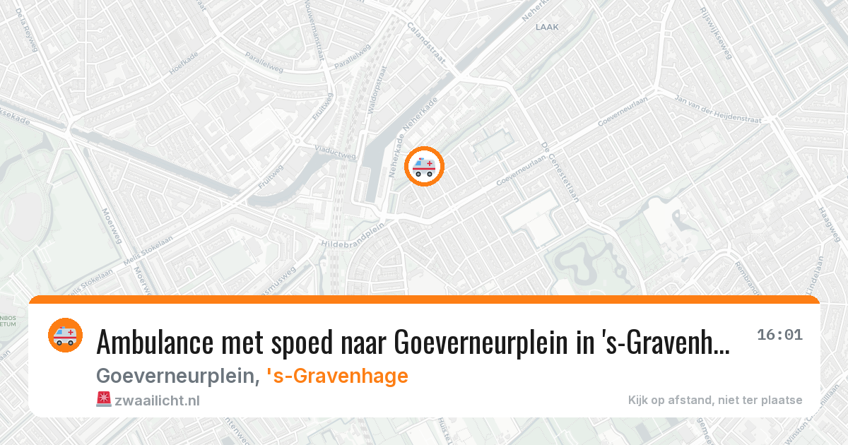 Ambulance met spoed naar Goeverneurplein in 's-Gravenhage — 25 apr 2026