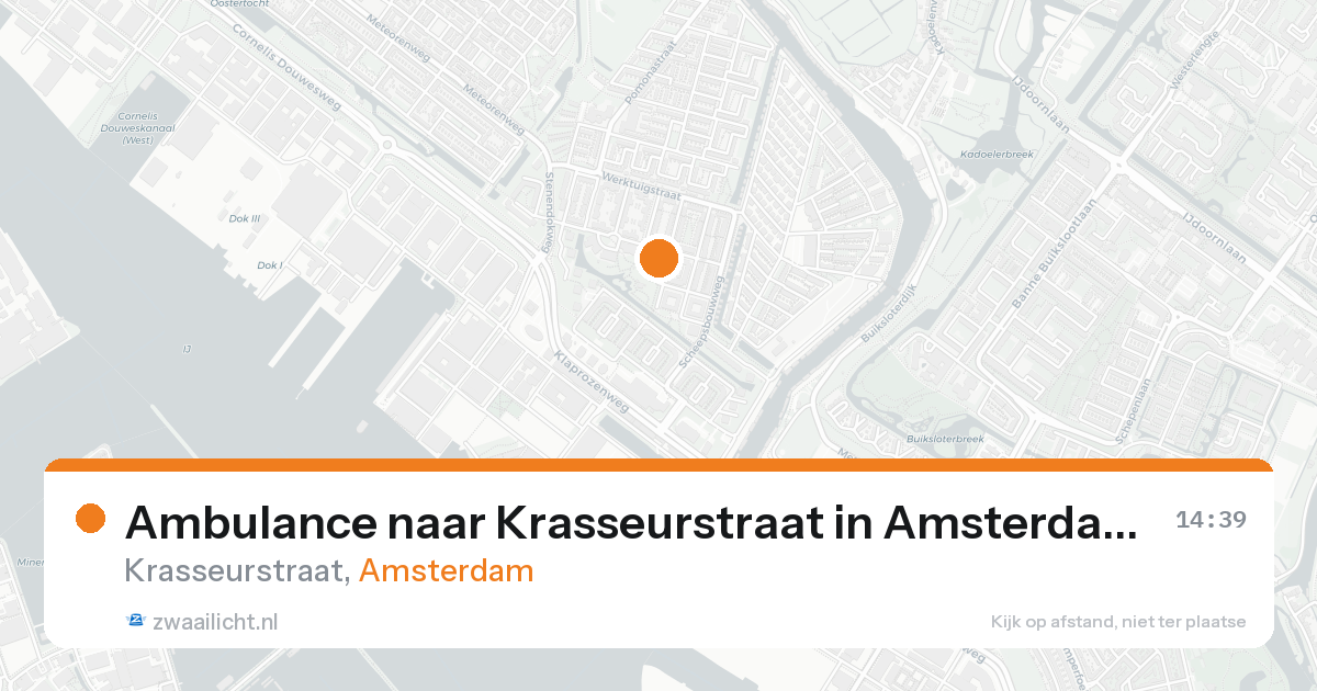 Ambulance naar Krasseurstraat in Amsterdam — 16 aug 2026