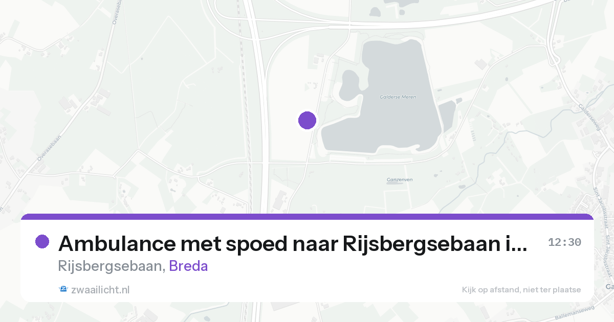 Ambulance met spoed naar Rijsbergsebaan in Breda — 25 aug 2026