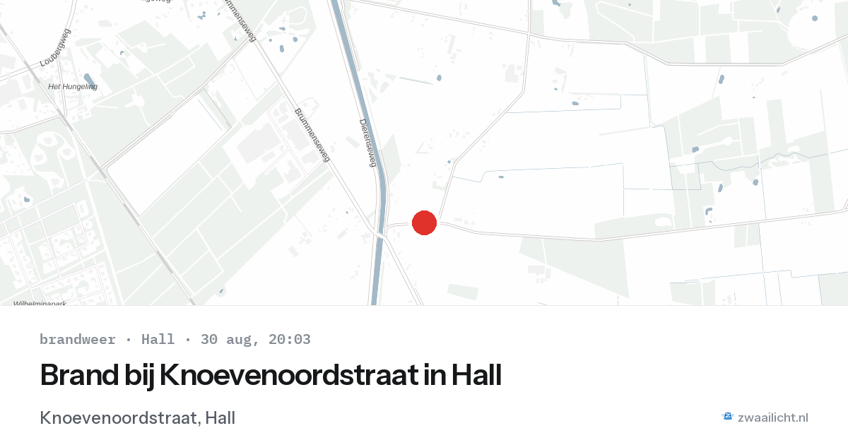 Brand bij Knoevenoordstraat in Hall — 30 aug 2026