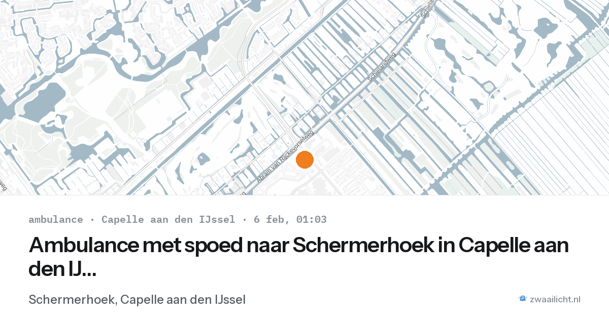 Ambulance met spoed naar Schermerhoek in Capelle aan den IJssel — 6 feb 2026